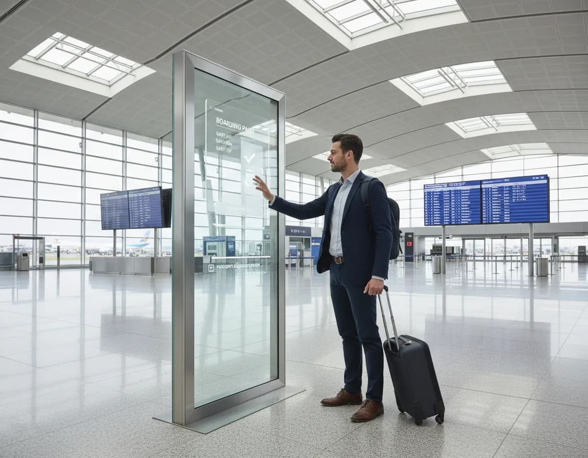 UNIT OLED transparent display in a glass office